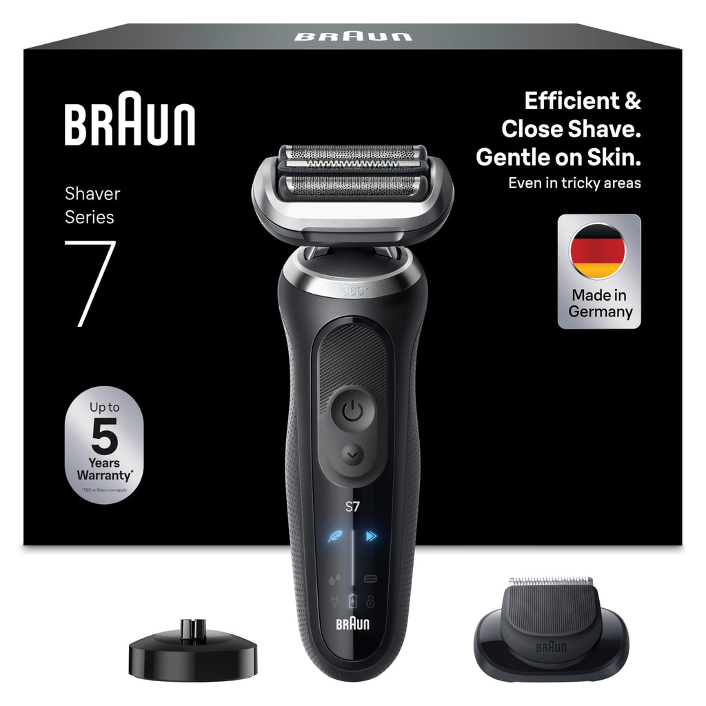 Series 7, Rasierer Herren Elektrisch, Elektrorasierer mit 60 Min. Akkulaufzeit, Ladeständer, 72-N4200s, Schwarz