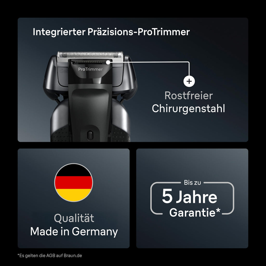 Series 8 Elektrorasierer Herren, 4+1 Präzisionskopf und Trimmer, 8617s, Silber