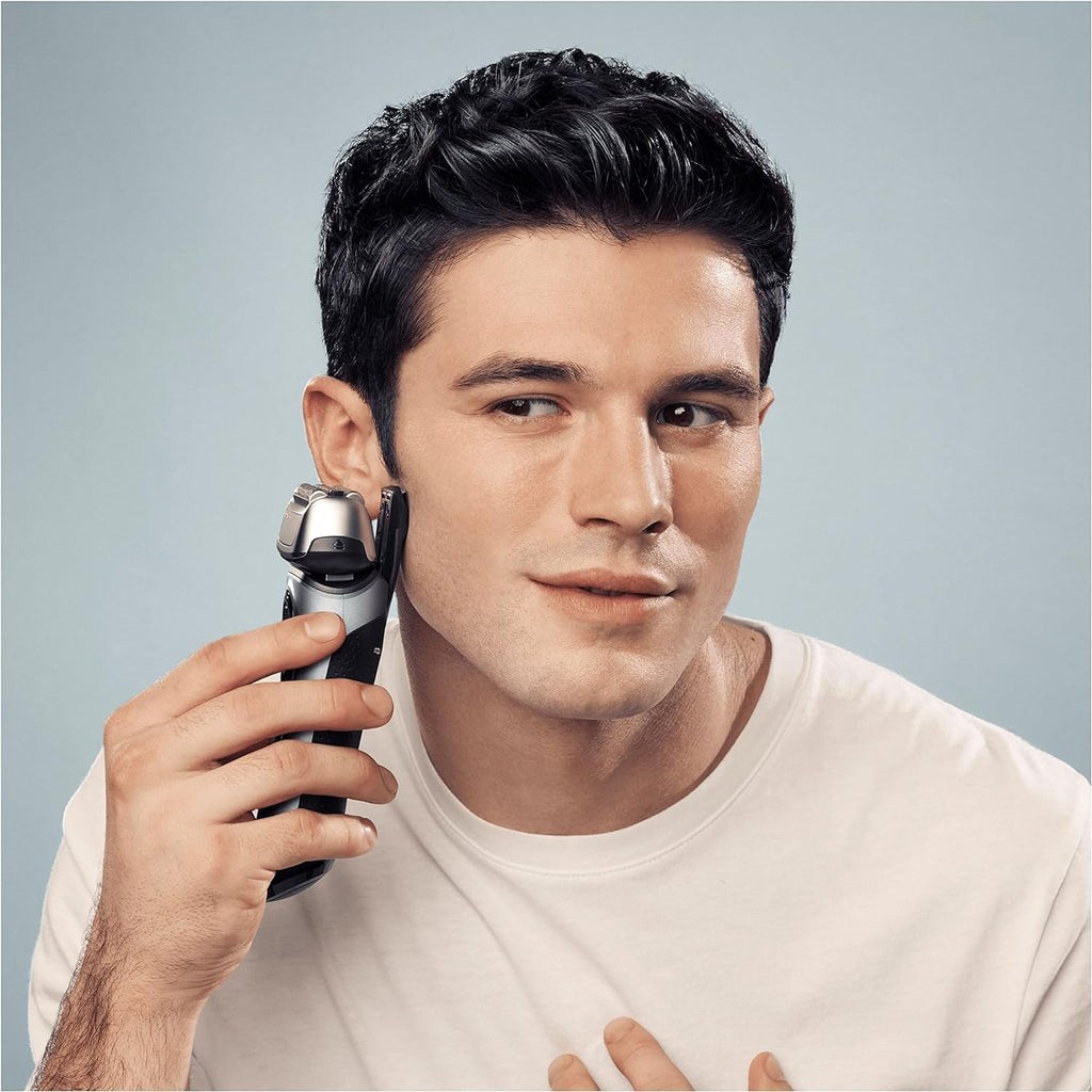 Series 8 Rasierer Herren mit 3+1 Scherkopf, Elektrorasierer Trimmer, Sonic-Technologie, 8467cc, silber