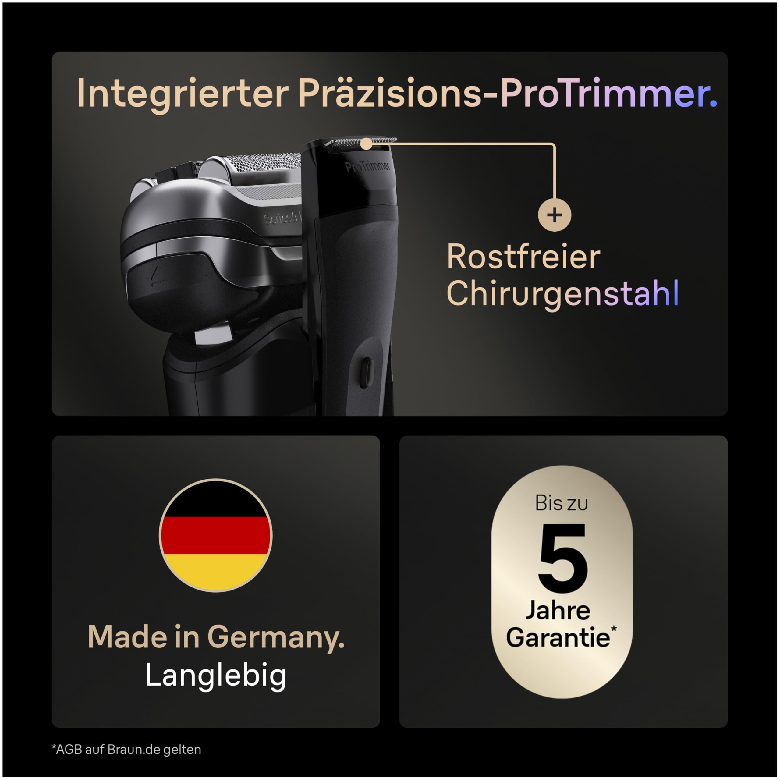 Series 9 PRO+ Rasierer Herren Elektrisch, 5+1 Ultradünne Klingen, Elektrorasierer, 9617si, Silber