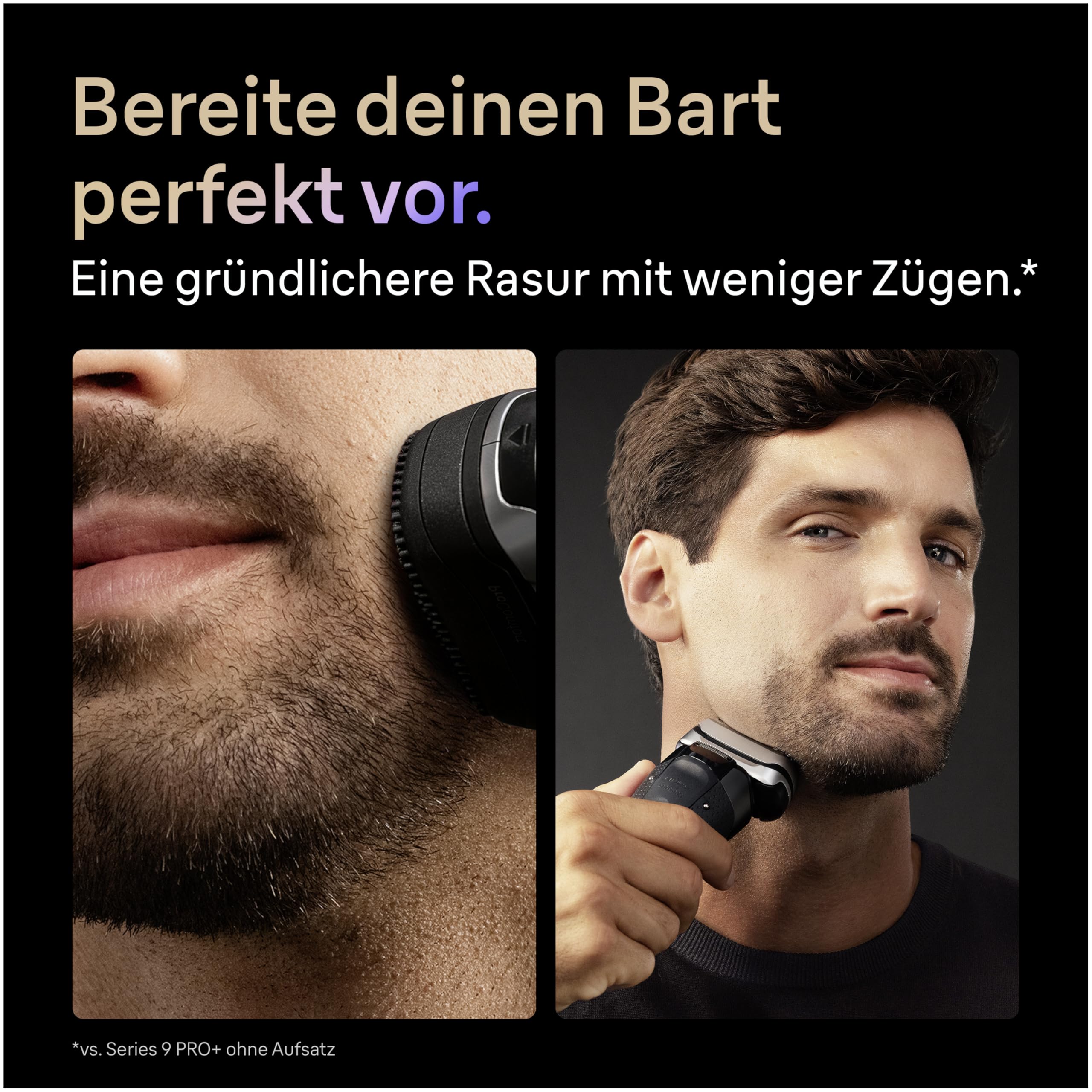 Series 9 PRO+ Elektrorasierer Herren, 5+1 Ultradünne Präzisionsklingen, Pro-SensoAdapt, 9690cce, Schwarz