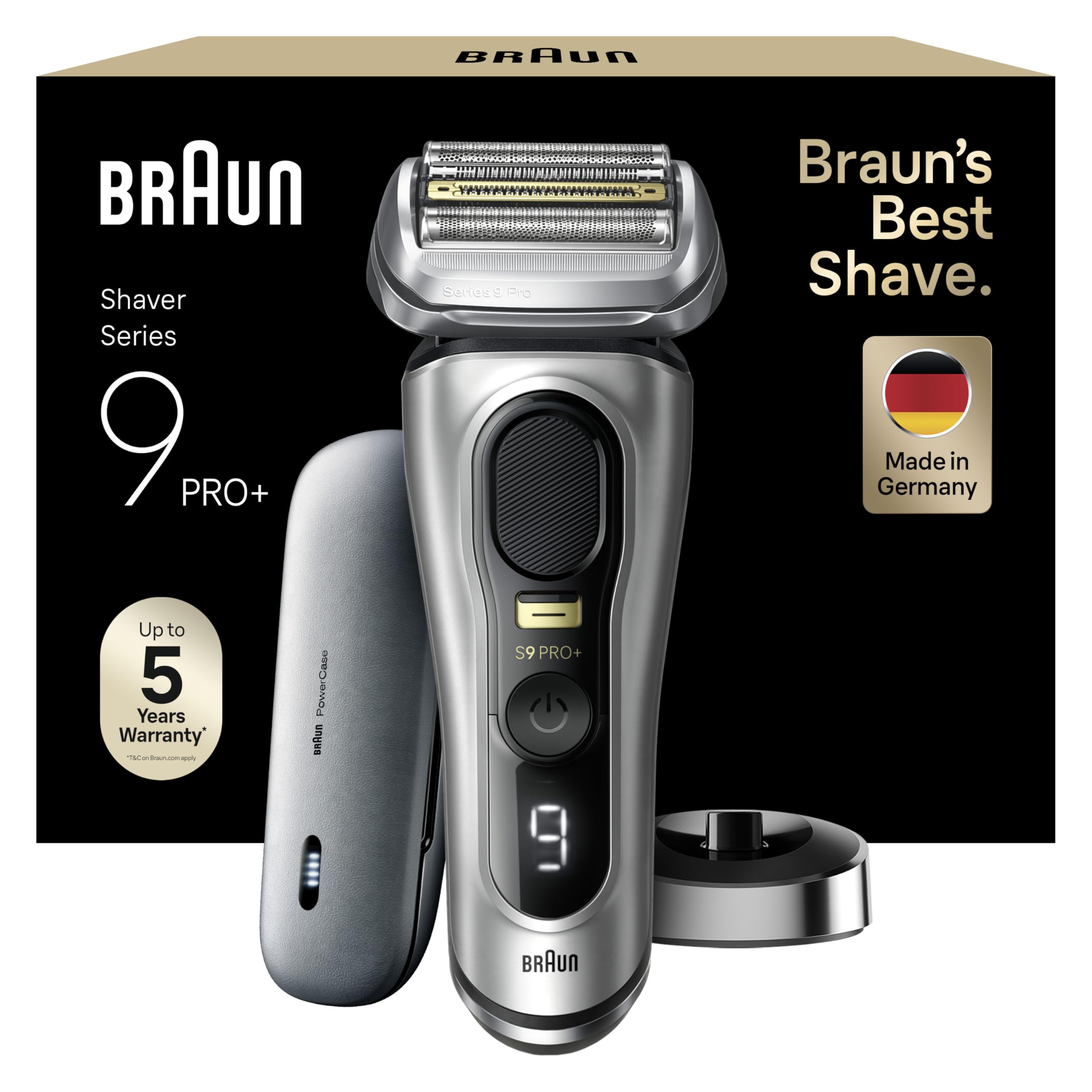 Series 9 Pro+ Rasierer Herren Elektrisch, Elektrorasierer mit 5 Pro Rasierelementen, 9527s, Silber