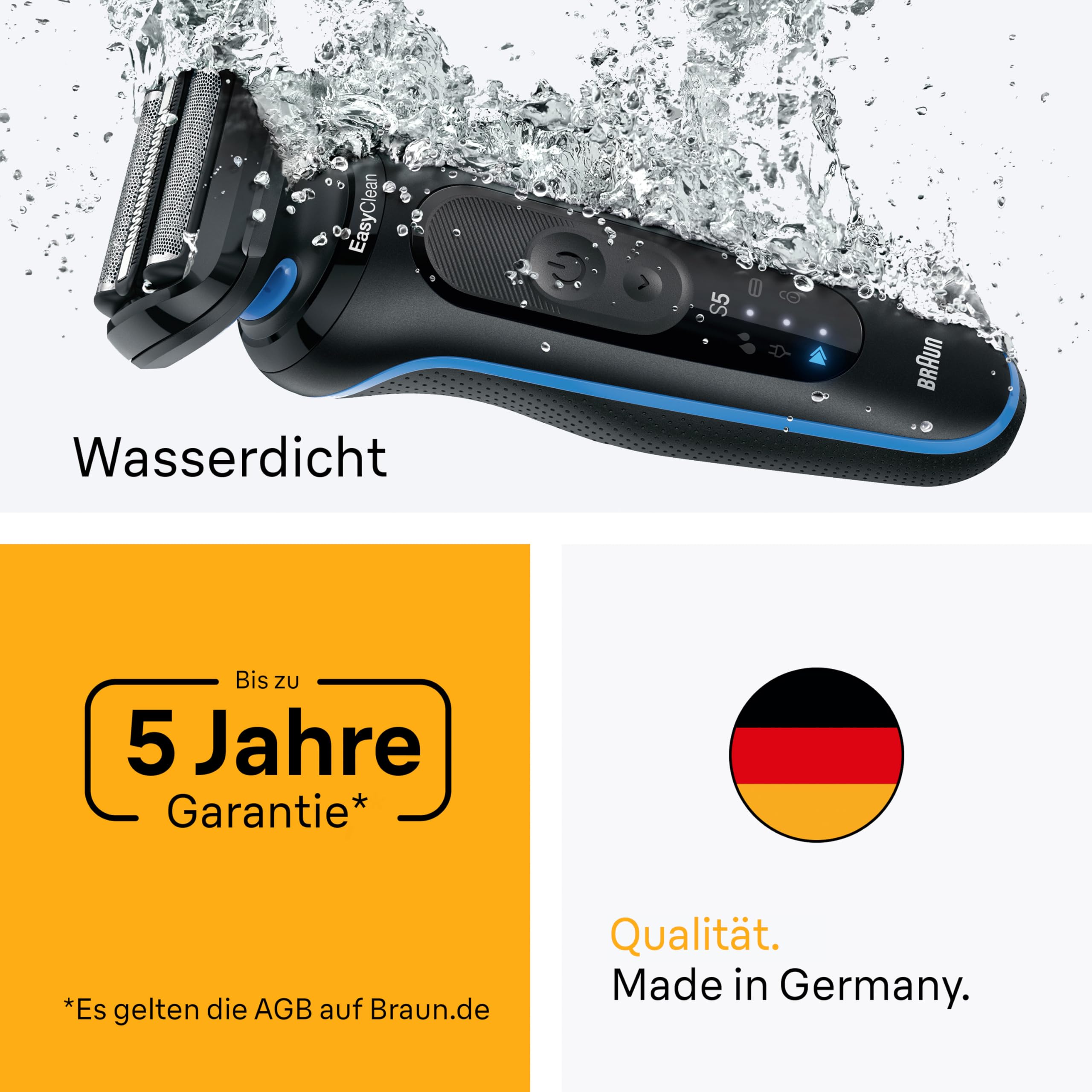 Series 5 Elektrorasierer Herren, Rasierapparat mit 50 Min. Akku, 52-N7650cc, Schwarz