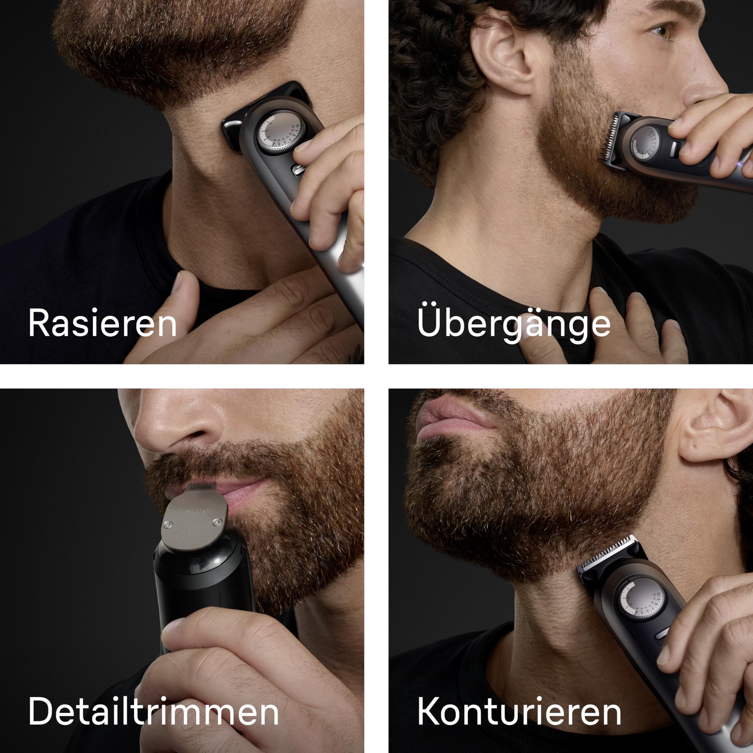 Barttrimmer Series 9, Elektrischer Bartschneider Herren mit 10 Barber-Tools, BT9545, Chrom
