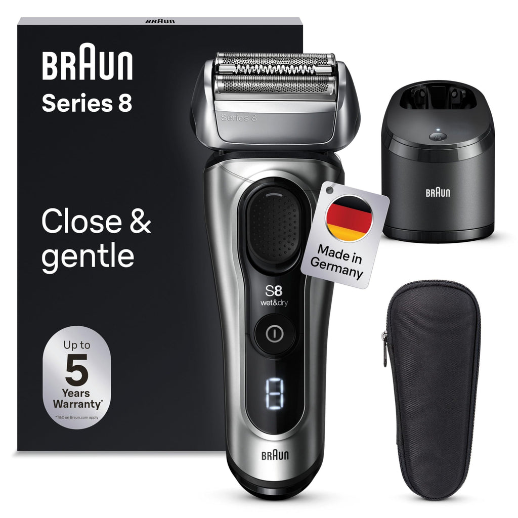 Series 8 Rasierer Herren mit 4+1 Scherkopf, Elektrorasierer, Präzisions-Langhaarschneider,