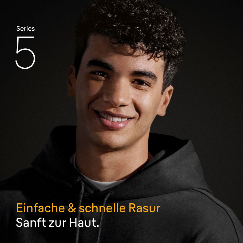 Series 5 Elektrorasierer Herren, Rasierapparat mit 50 Min. Akku, 52-N7650cc, Schwarz