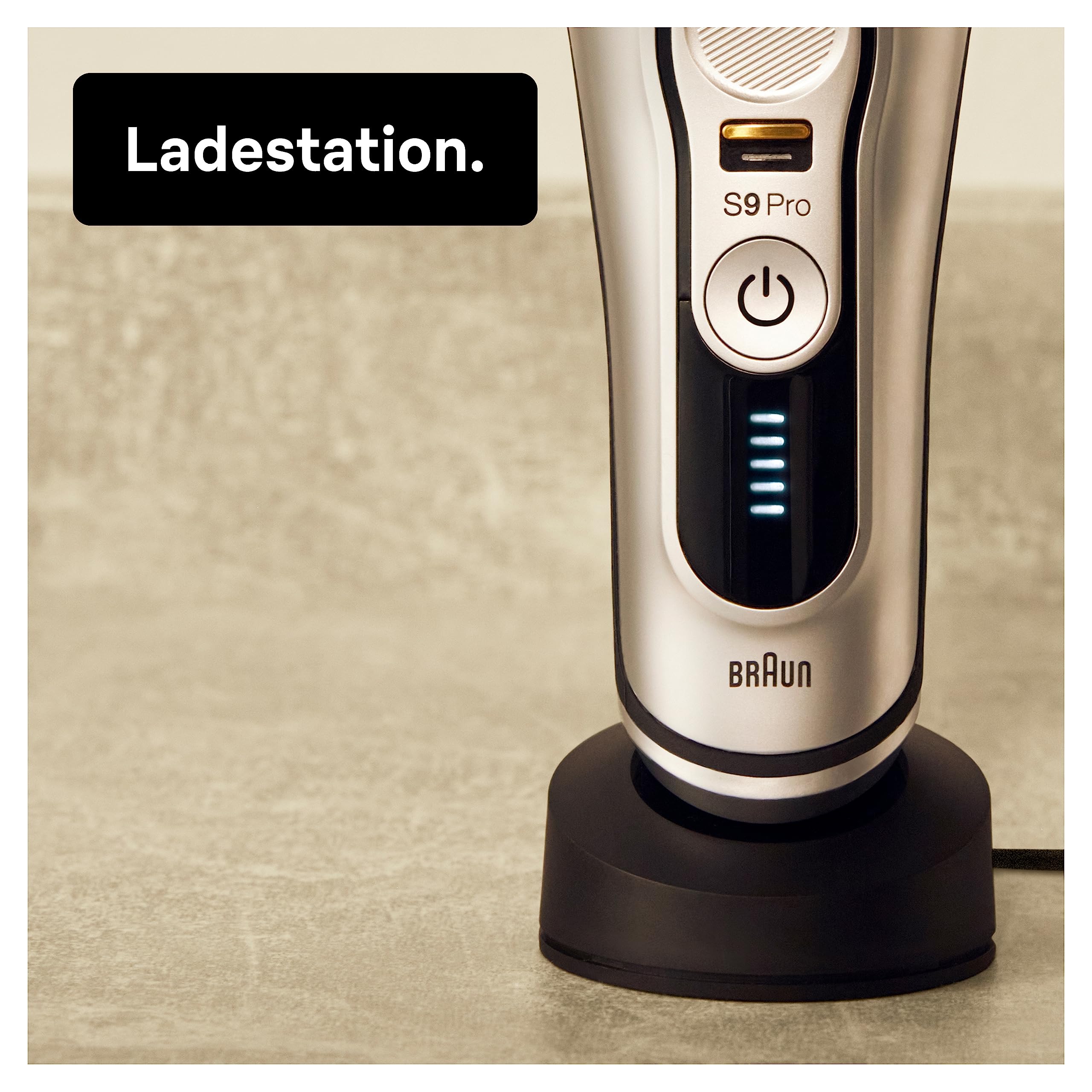 Series 9 Pro Premium Rasierer Herren, Scherkopf, Elektrorasierer & Trimmer, 60 Min. Akkulaufzeit, 1-, 3-, 7-Tage-Bart, 9410s, schwarz