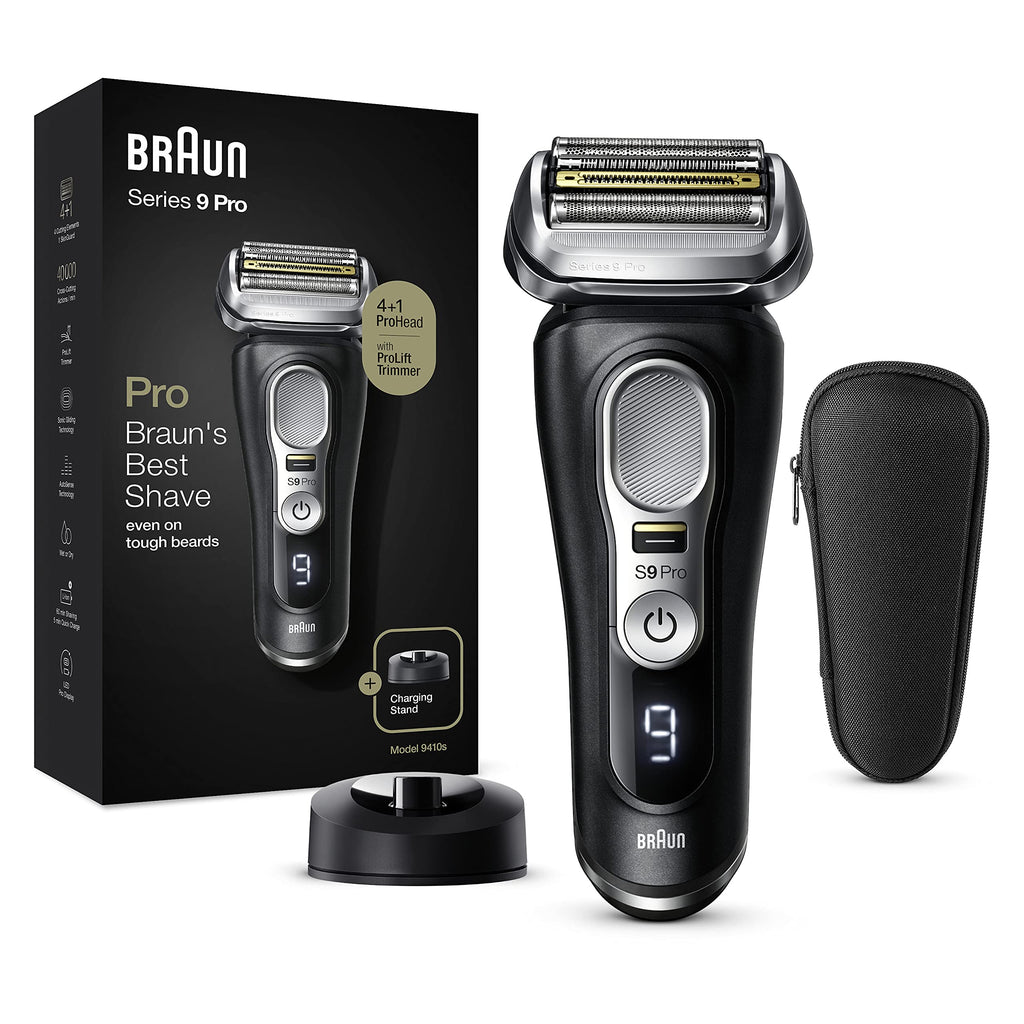 Series 9 Pro Premium Rasierer Herren, Scherkopf, Elektrorasierer & Trimmer, 60 Min. Akkulaufzeit, 1-, 3-, 7-Tage-Bart, 9410s, schwarz