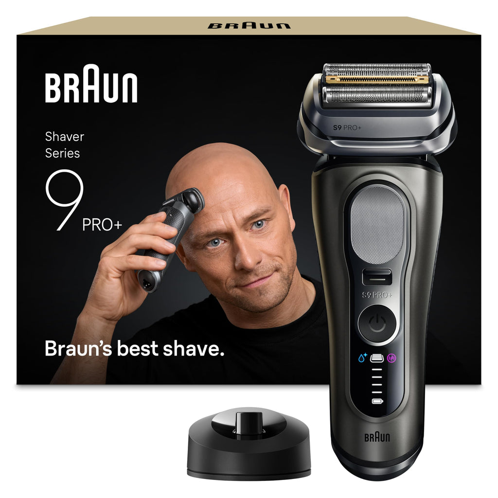 Series 9 PRO+ Glatzen Rasierer Herren, Elektrorasierer für Nass- & Trockenrasur und Glatzenrasierer Akku, Graphit
