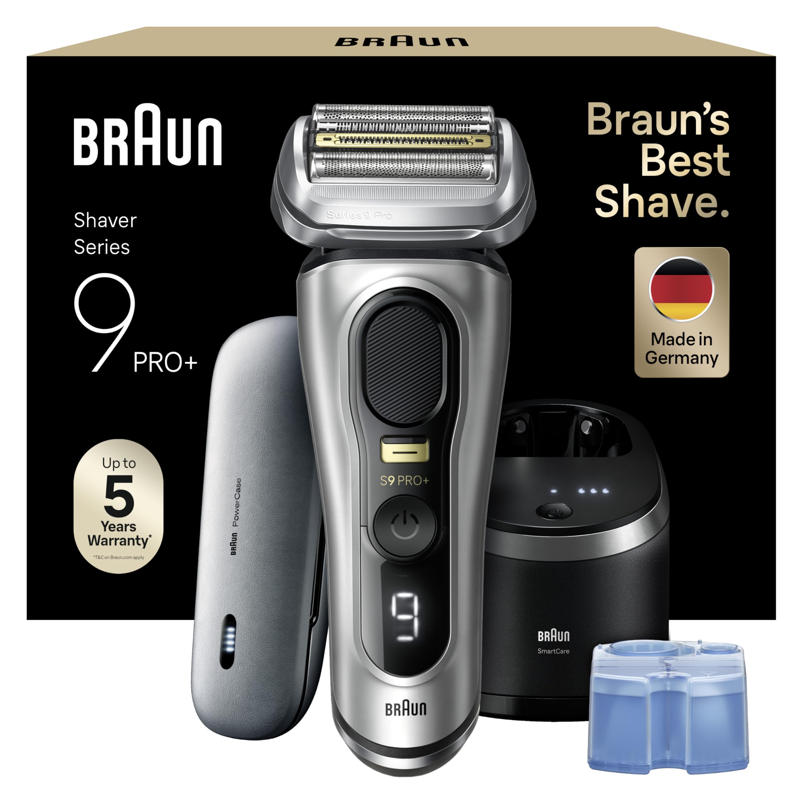 Series 9 Pro+ Rasierer Herren, Elektrorasierer mit 5 Pro Rasierelementen, 9577cc, Silber