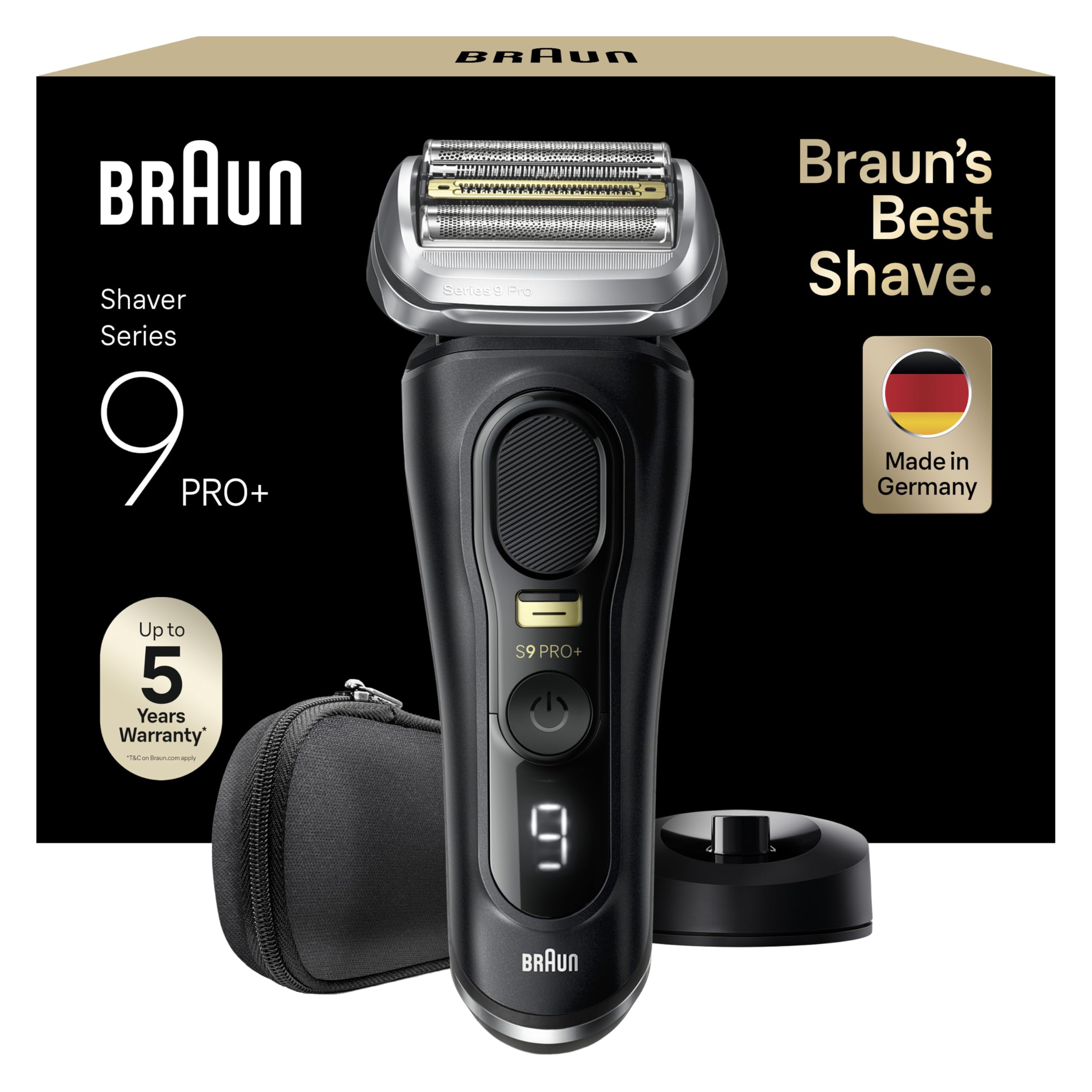 Series 9 Pro+ Rasierer Herren Elektrisch, Elektrorasierer mit 5 Rasierelementen, 9510s, Schwarz