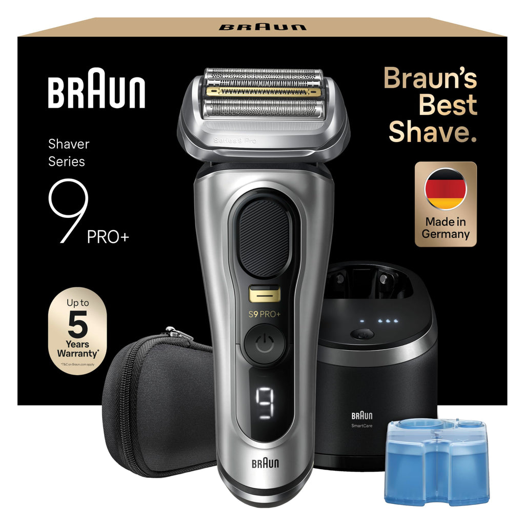 Series 9 Pro+ Rasierer Herren Elektrisch, Elektrorasierer mit 5 Pro Rasierelementen, 9567cc, Silber