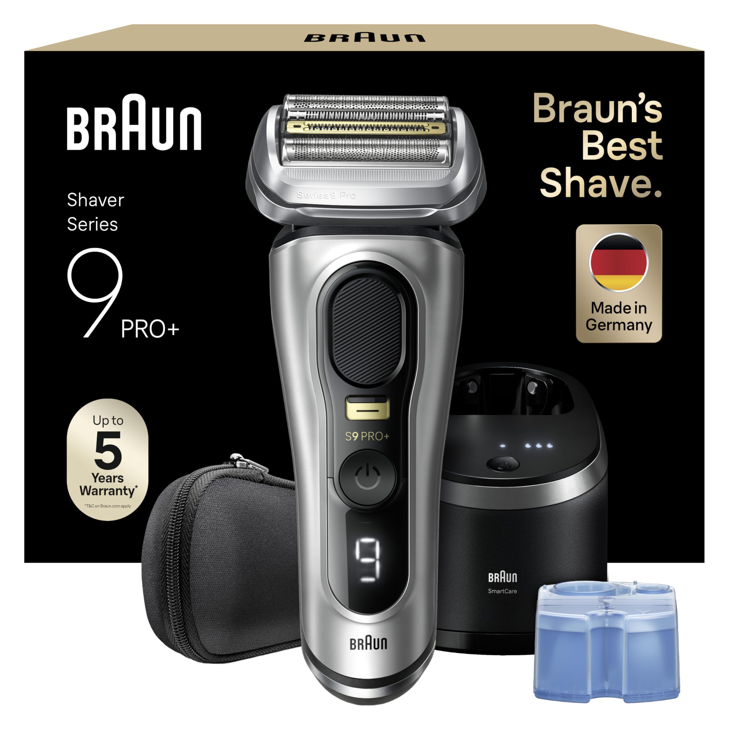 Series 9 Pro+ Rasierer Herren Elektrisch, Elektrorasierer mit 5 Pro Rasierelementen, 9567cc, Silber