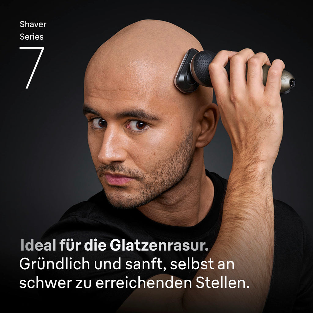 Series 7 Glatzen Rasierer Herren, Elektrorasierer für Nass Trockenrasur und Glatzenrasierer, Gold