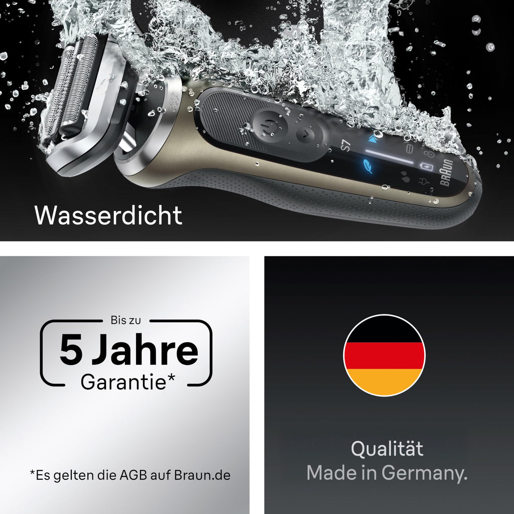 Series 7 Rasierer Herren Elektrisch, Elektrorasierer mit 60 Min. Akku, Rasierapparat-Aufsatz, 72-N1200si, Schwarz
