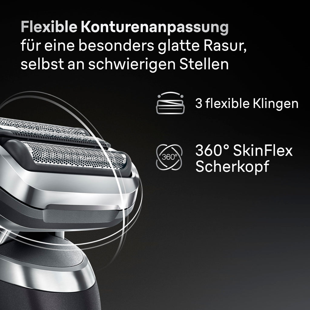 Series 7, Rasierer Herren Elektrisch, Elektrorasierer mit 60 Min. Akkulaufzeit, Ladeständer, 72-N4200s, Schwarz