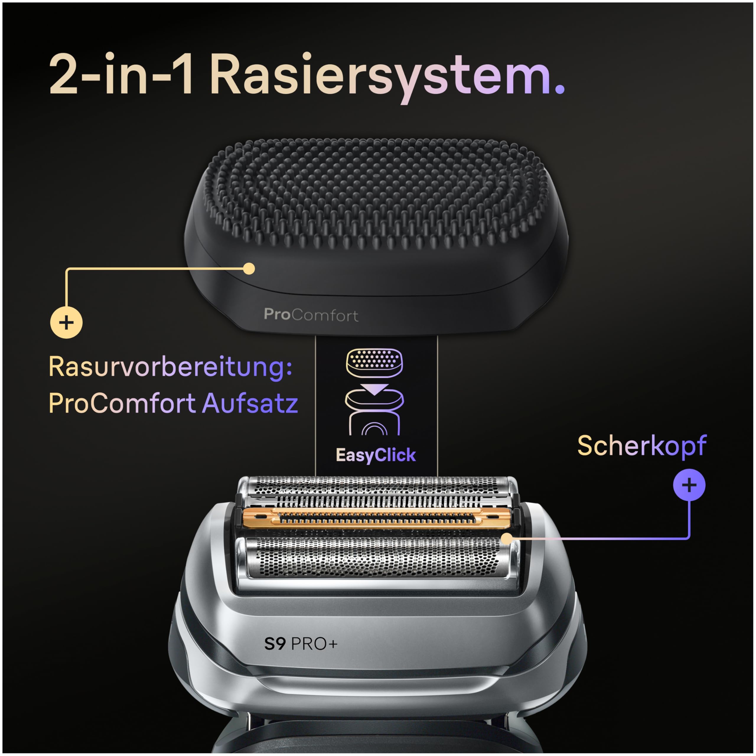 Series 9 PRO+ Elektrorasierer Herren, 5+1 Ultradünne Präzisionsklingen, Pro-SensoAdapt, 9690cce, Schwarz