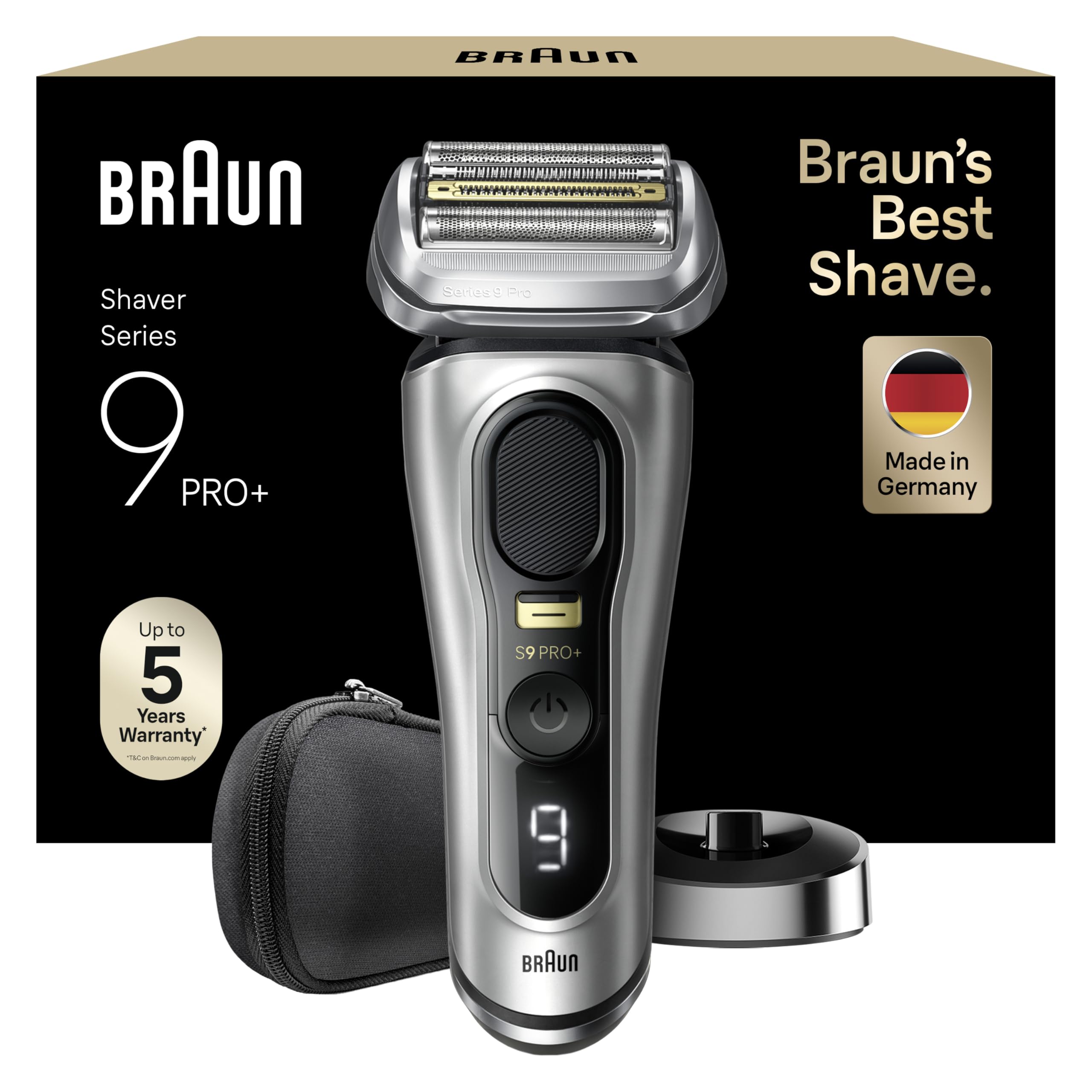 Series 9 Pro+ Rasierer Herren Elektrisch, Elektrorasierer mit 5 Pro Rasierelementen, 9517s, Silber