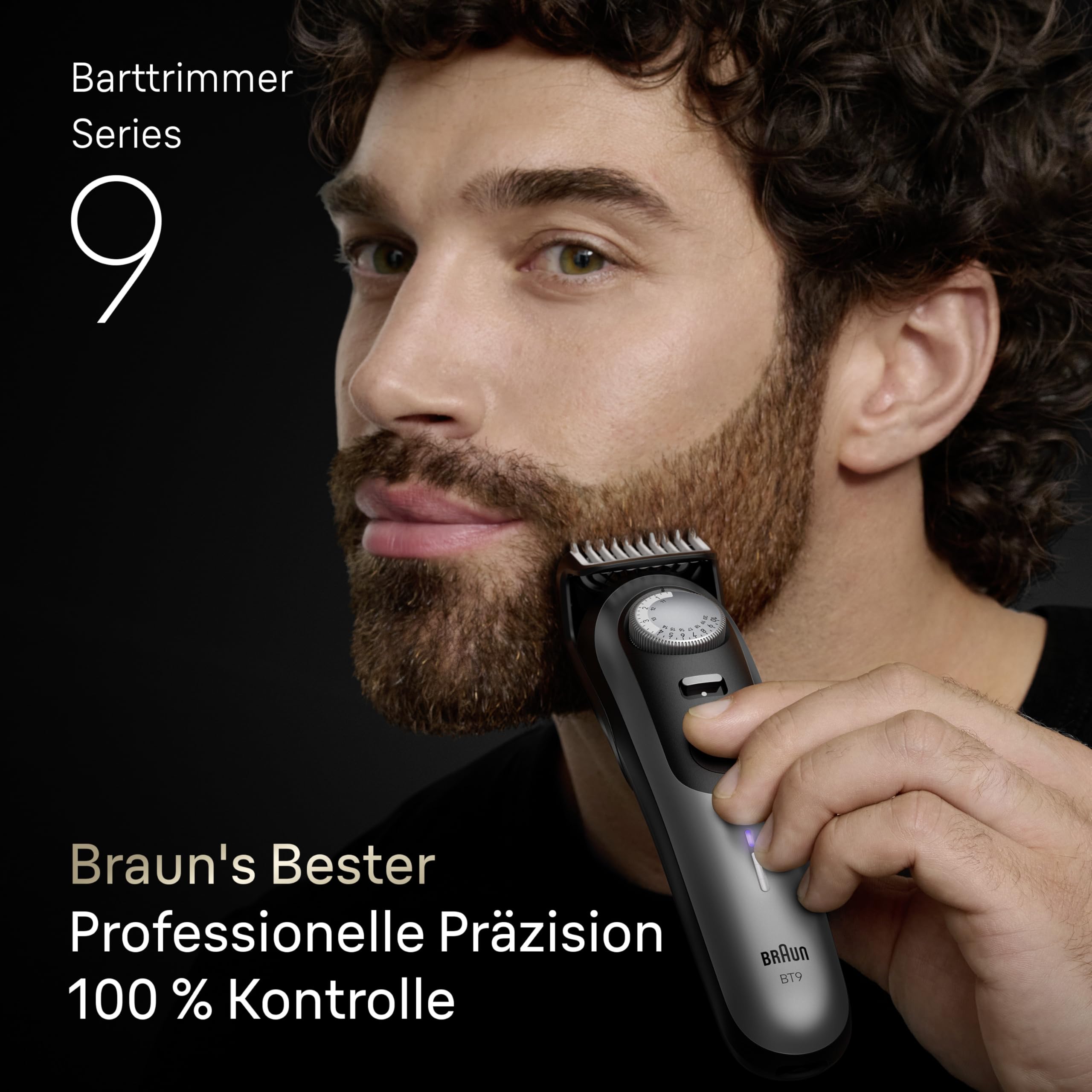 Barttrimmer Series 9, Elektrischer Bartschneider Herren mit 10 Barber-Tools, BT9545, Chrom