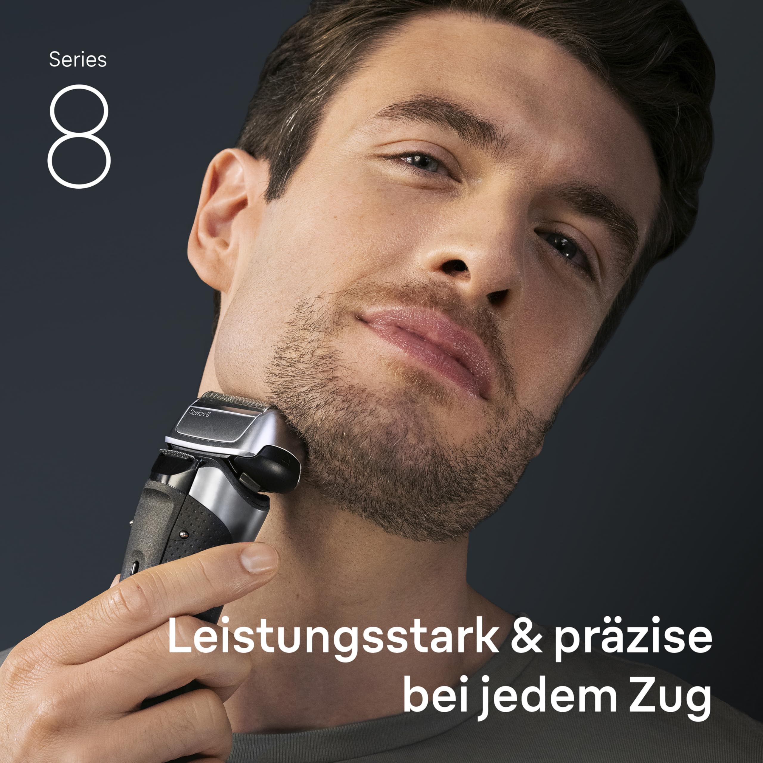 Series 8 Elektrorasierer Herren, 4+1 Präzisionskopf und Trimmer, 8617s, Silber