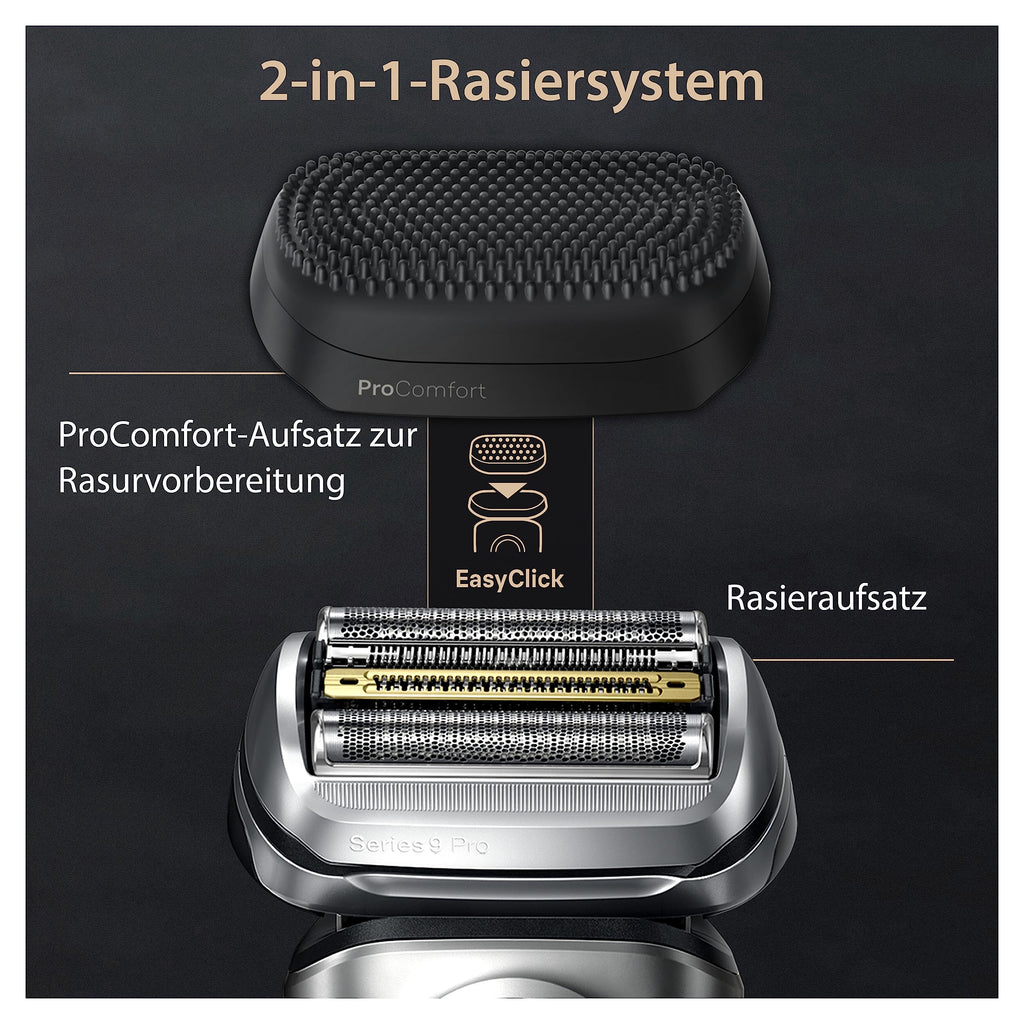 Series 9 Pro+ Rasierer Herren Elektrisch, Elektrorasierer mit 5 Rasierelementen, 9597cc, Silber